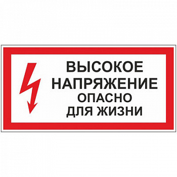Знак безопасности А22 Высокое напряжение. Опасно для жизни (300х150; пластик ПВХ 2мм) СО 153-34.03.603-2003 — фото, цена  ₽