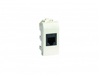 BRAVA Розетка компьютерная RJ45 (разъем PcNet) 1 модуль категория 5е белая — фото, цена 795 руб. ₽
