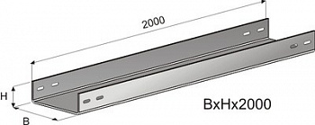 Лоток неперфорированный ТН 150х150х2000 мм, 1,2мм — фото, цена  ₽