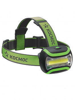 Фонарь налобный KOC-H3WCOBLED, 3W COB LED, 3 батарейки АА, 180Lm, Космос — фото, цена 321.38 руб. ₽