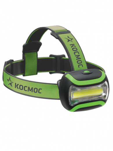 Фонарь налобный KOC-H3WCOBLED, 3W COB LED, 3 батарейки АА, 180Lm, Космос — фото, цена 321.38 руб. ₽